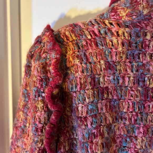 Gil Aimbez Vintage Colorful Textured Women's Cardigan M - Picture 7 of 10